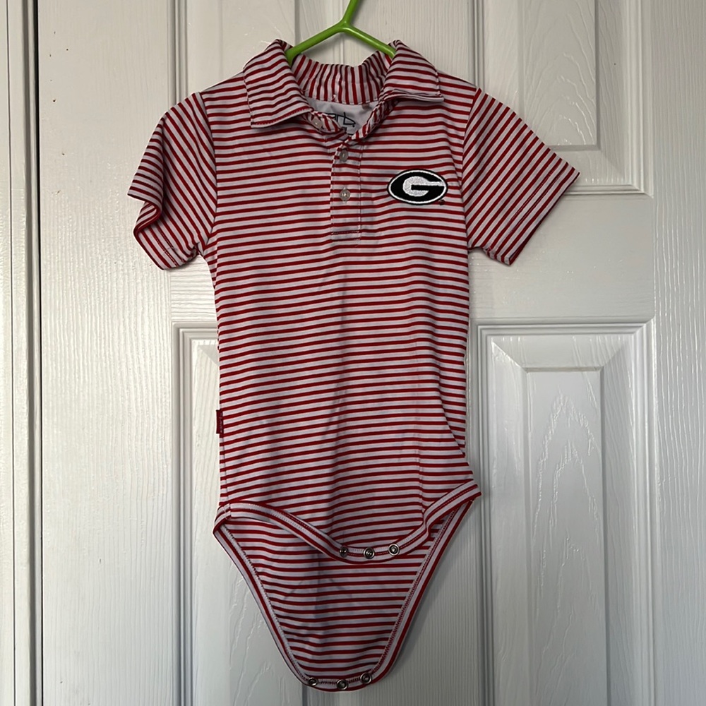 UGA collared onesie 12-18m